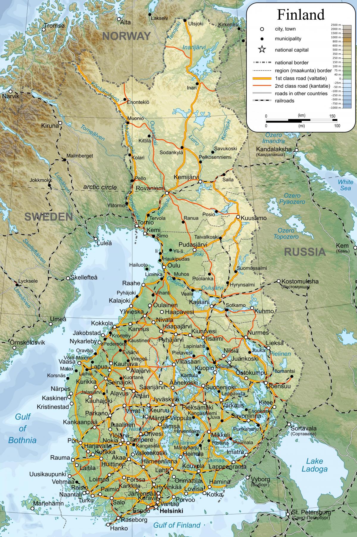 Kart av detaljerte kart Finland