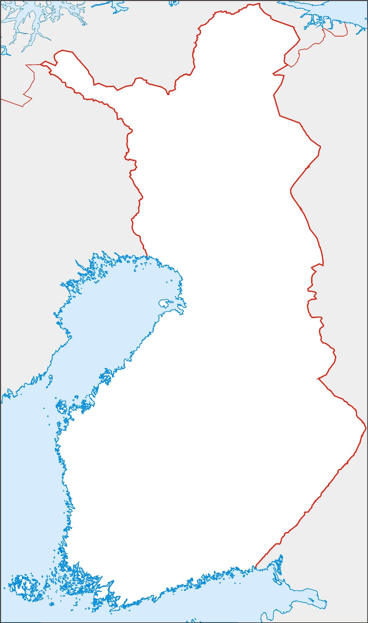 blank kart over Finland