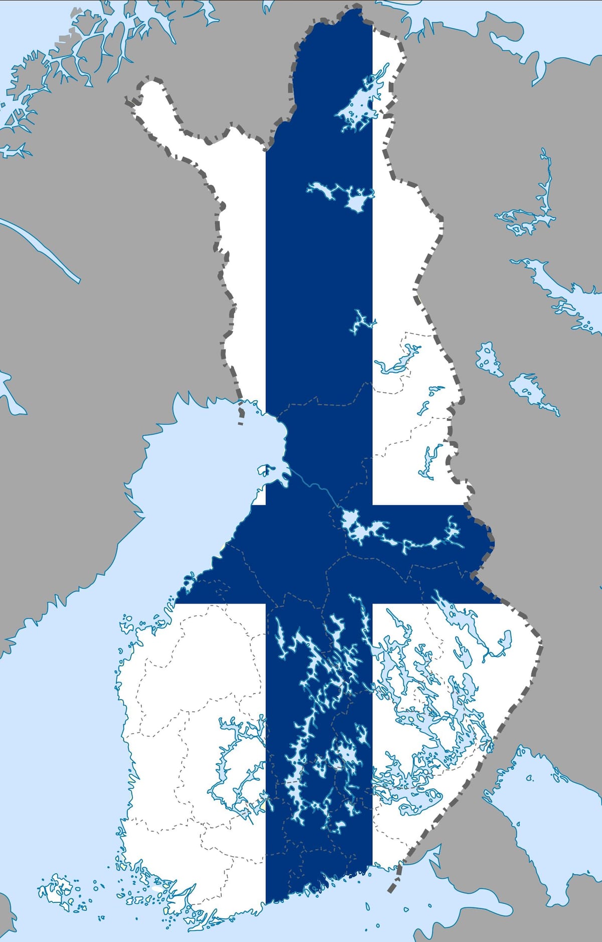 Finland kart flagg