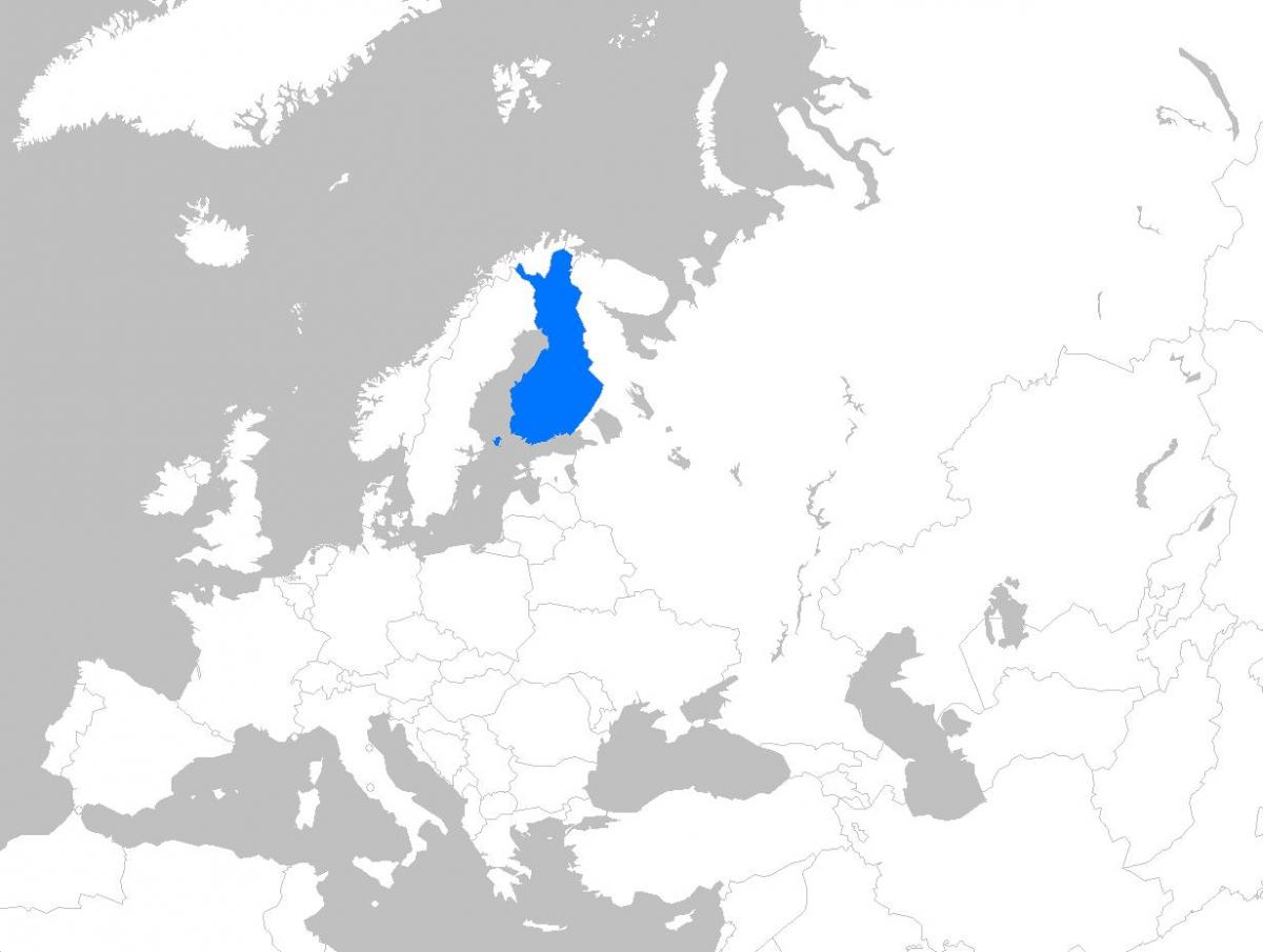 Finland på kartet over europa