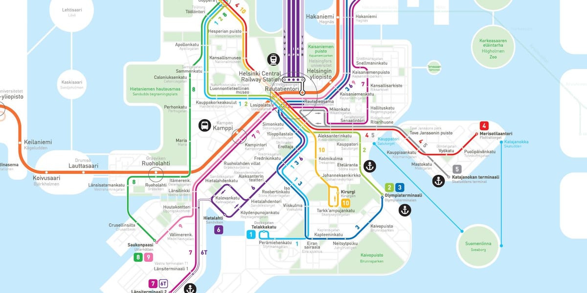 Kart over Finland metro