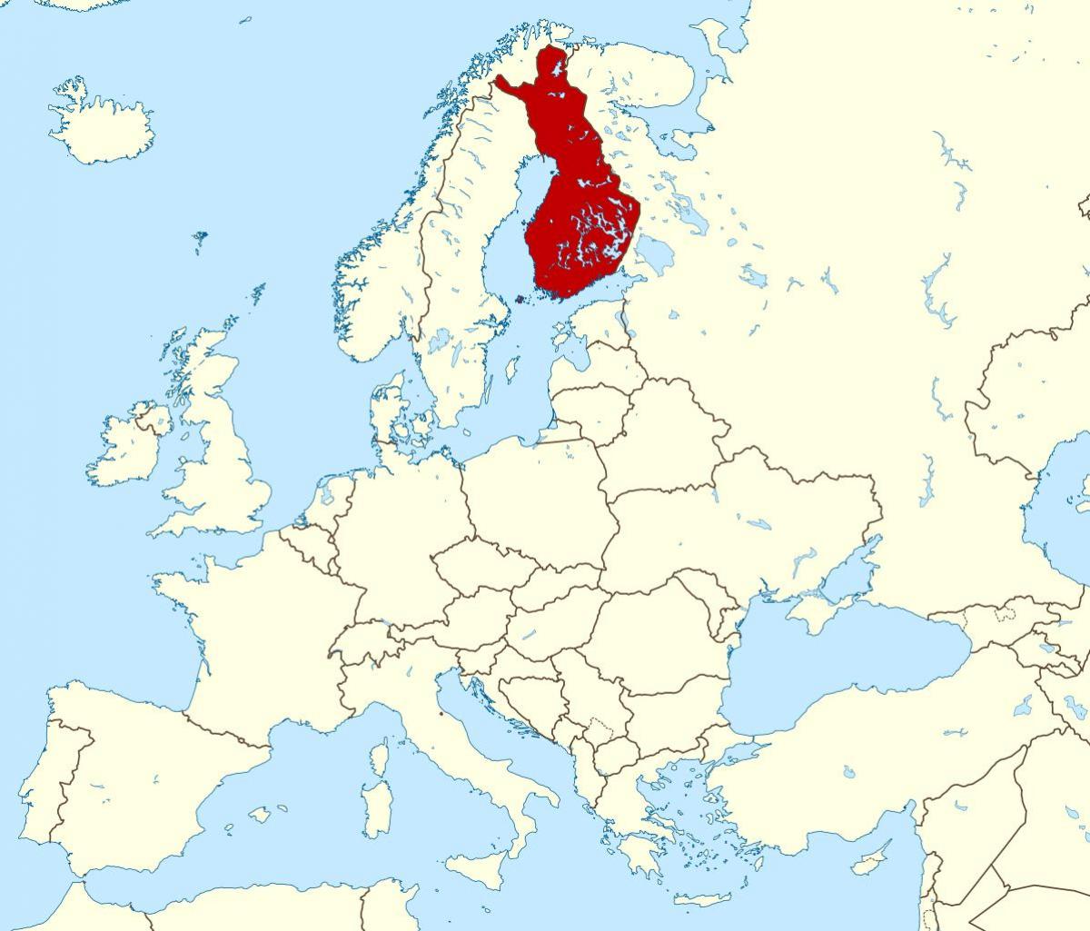 verdenskart som viser Finland