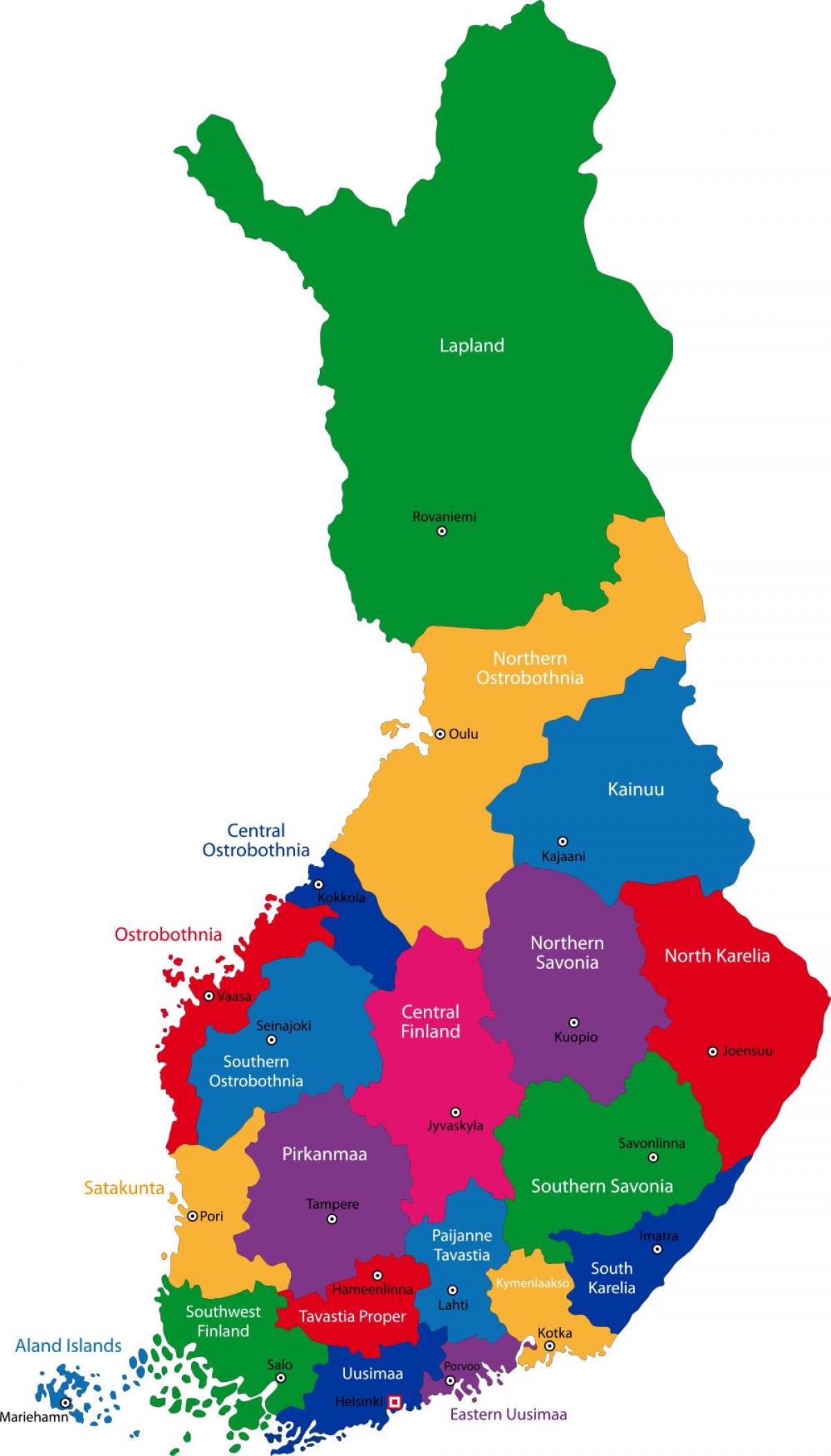 Finland provinser kart