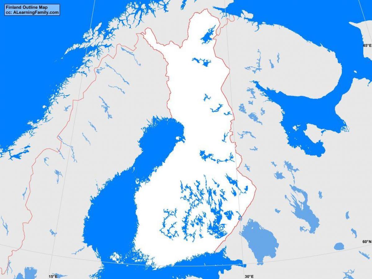 Kart over Finland omrisset