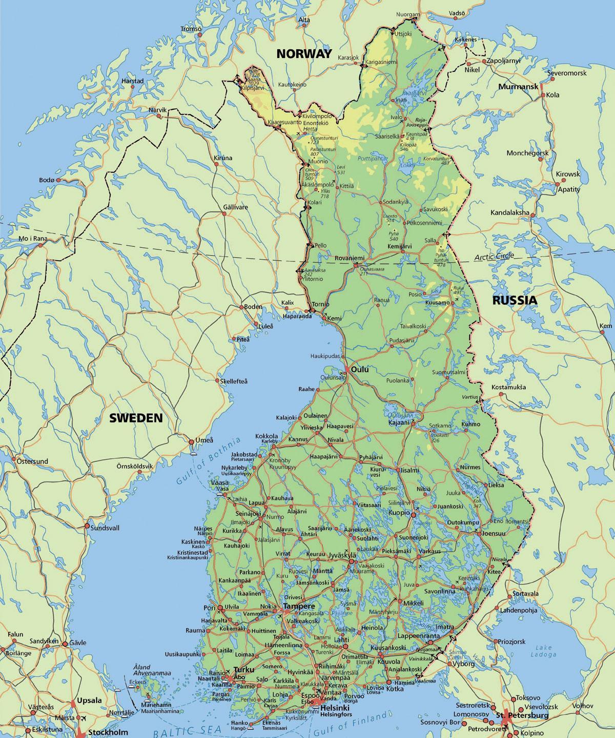 polarsirkelen kart Polarsirkelen Finland Kart Kart Over Polarsirkelen Finland Northern Europe Europe polarsirkelen kart