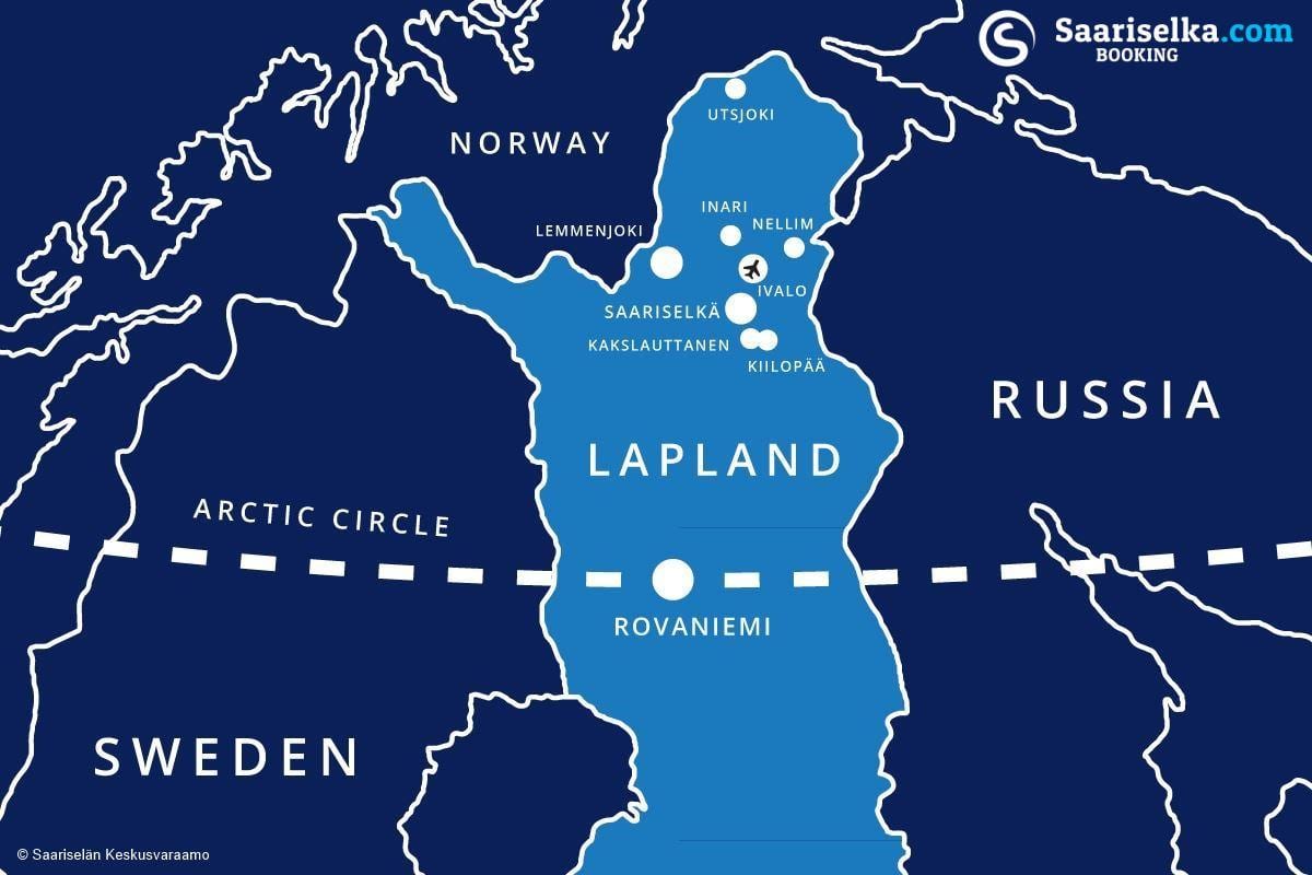 kart over saariselka Finland