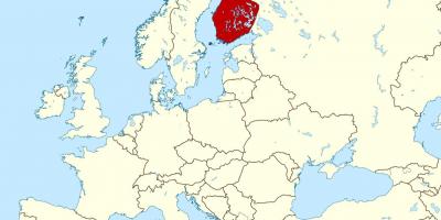 Verdenskart som viser Finland