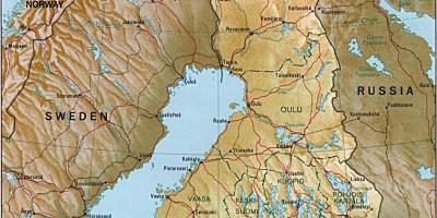 Kart over Finland topografiske