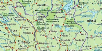 Kart over Finland fottur